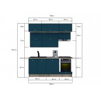 Bucatarie ZONE B 200 FRONT PAL K002 / decor 0244